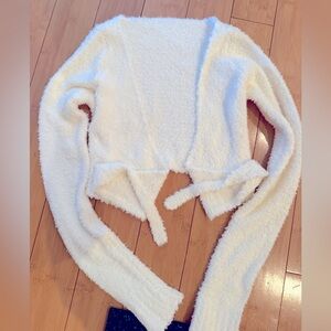 SKIMS Boucle Ballet Wrap Cropped Sweater